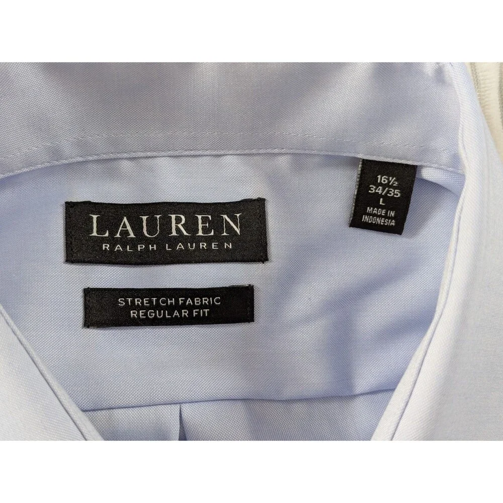 Lauren Ralph Lauren Black Label Shirt Mens L Blue Regular Fit Stretch NWOT - Picture 6 of 9